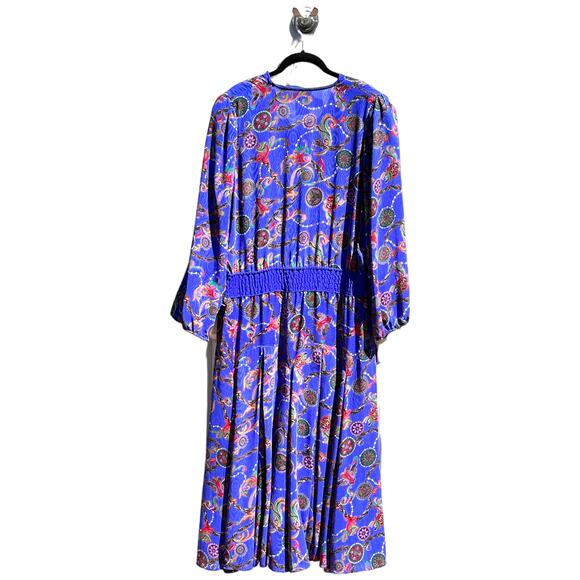 Diane Freis Original 80s Georgette Pattern Maxi Dress Large Extra Large - Picture 7 of 10